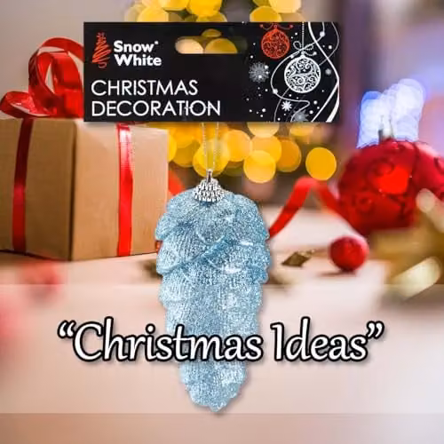 VFM e-Store Ice Blue Acrylic Angel Wings Hanging Christmas Tree Ornament, 22.2 cm