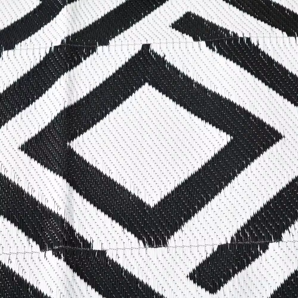 NESTLUNE Reversible Waterproof Outdoor Garden Rug in Multicolour and Black, Geometric Modern Design, W/D: 182 x 274 cm – 5