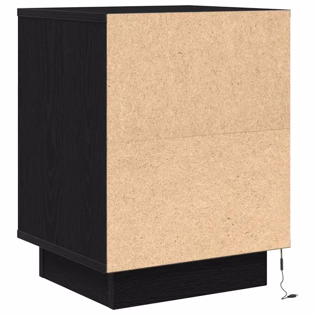 Berkfield Home Set of 2 Modern Black Bedside Cabinets with Integrated LED Lights, W/D/H: 38 x 34 x 50 cm – 6