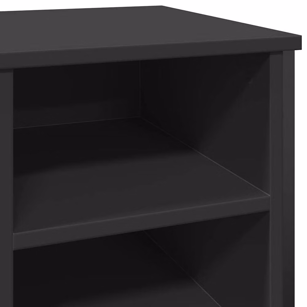Berkfield Home Black Shoe Cabinet with Internal Flat Shelves, W: 90 cm, D: 38 cm, H: 61.5 cm – 5