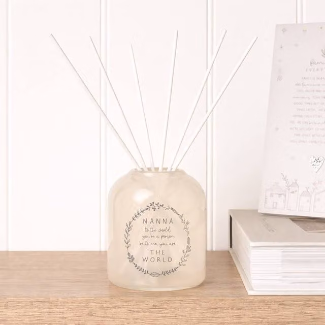 Moments Nanna Floral Reed Diffuser, 200ml, Transparent Glass
