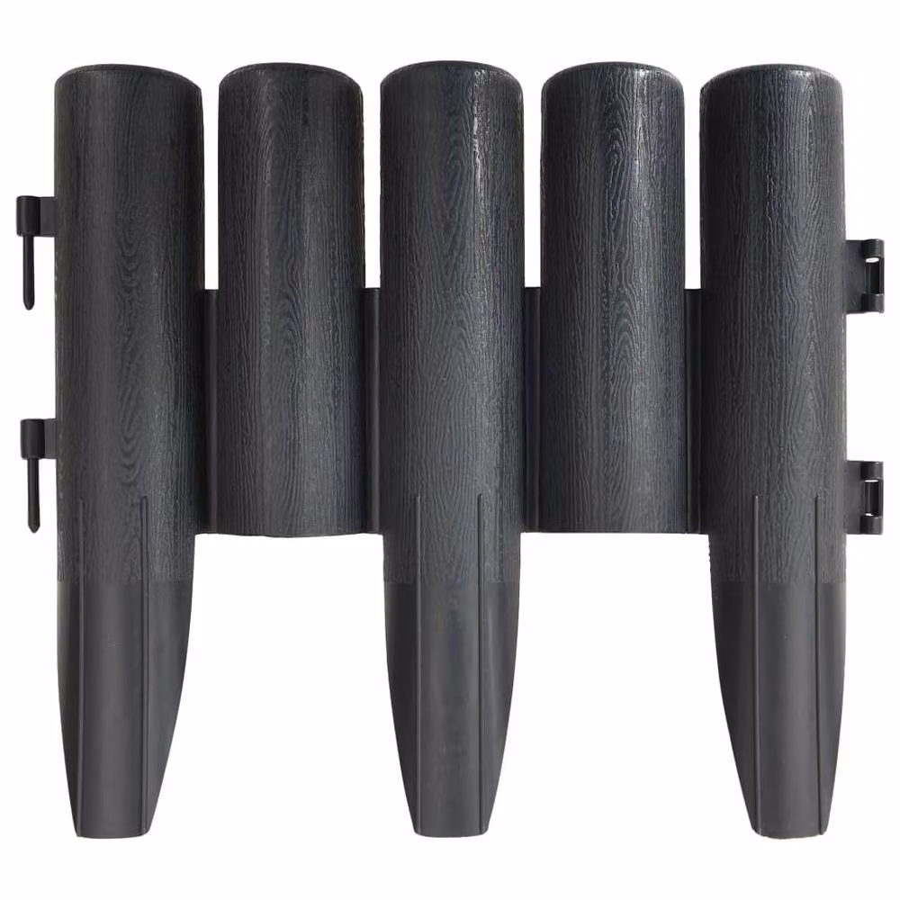 Berkfield Home Lawn Edging, 36 Pieces, 10 m, Anthracite Grey Plastic – 3