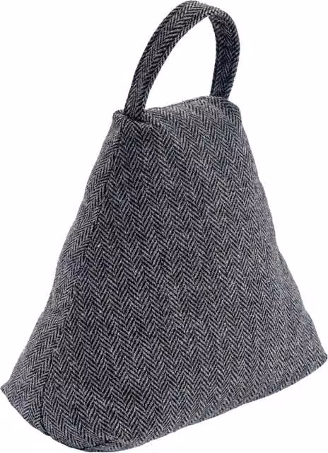 Nicola Spring Herringbone Door Stop, Grey, W: 23 cm, D: 22.5 cm, H: 22.5 cm