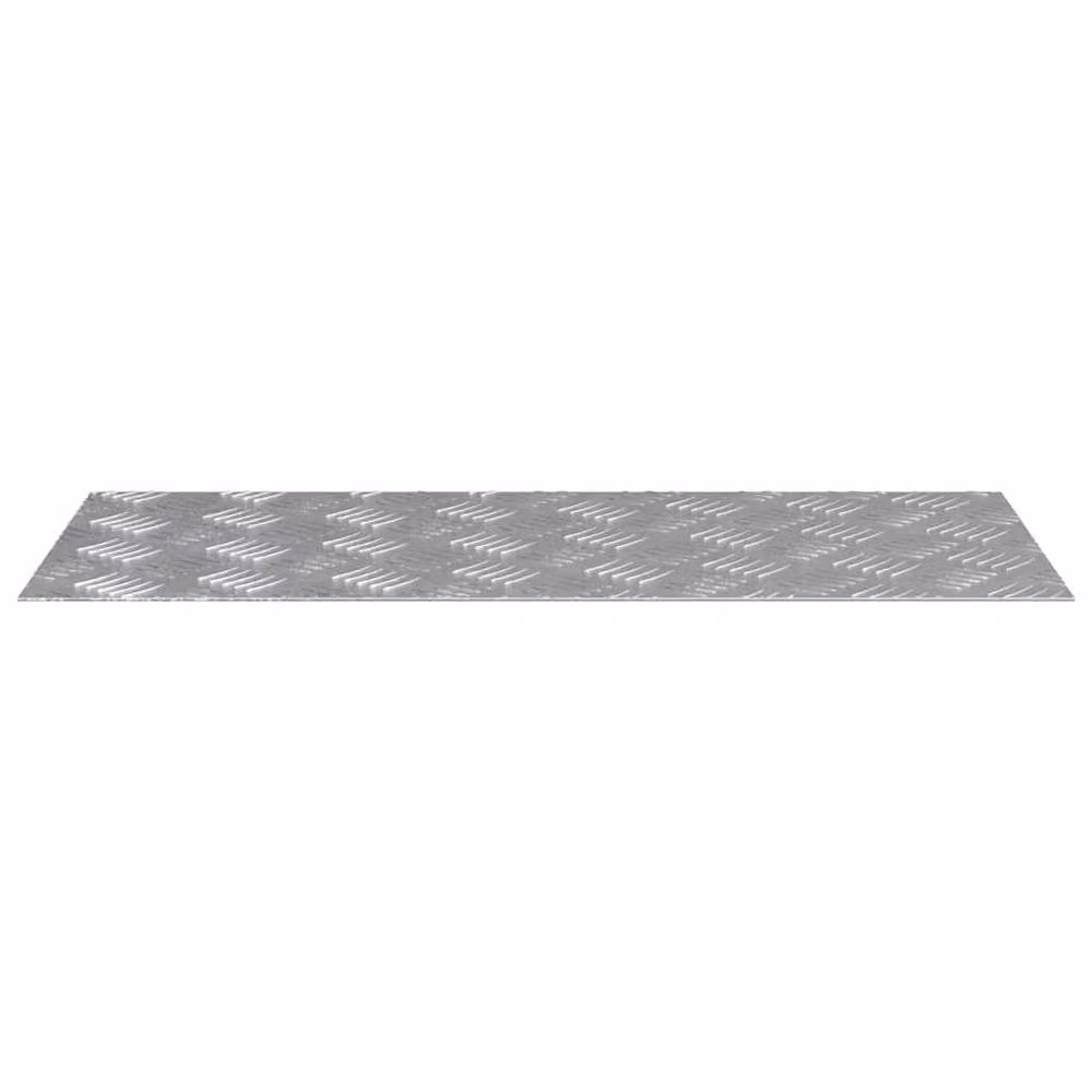 Berkfield Home Modern Aluminium Anti-Slip Checker Plates, Silver, W/D/H: 70 x 30 x 0.3 cm, 2 Pieces – 2