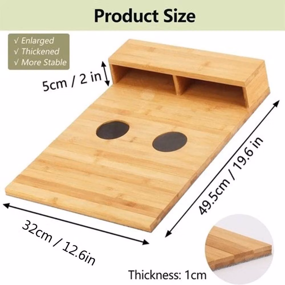 SPETLEK Foldable Wooden Sofa Arm Tray in Brown – 2