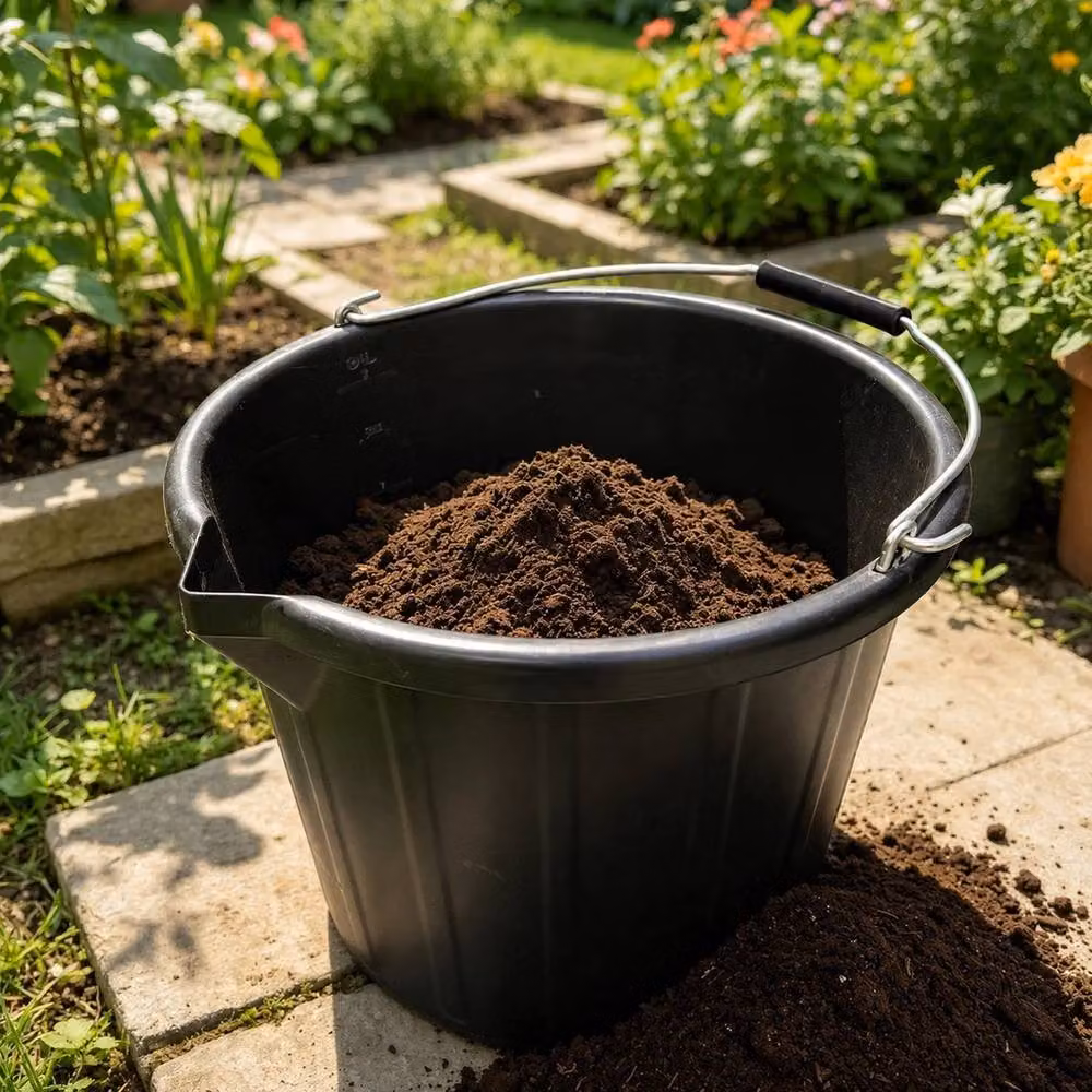 NESTLUNE 5-Piece Black Plastic Builders Bucket, 14L, H 100 cm x W 15 cm x D 15 cm – 3