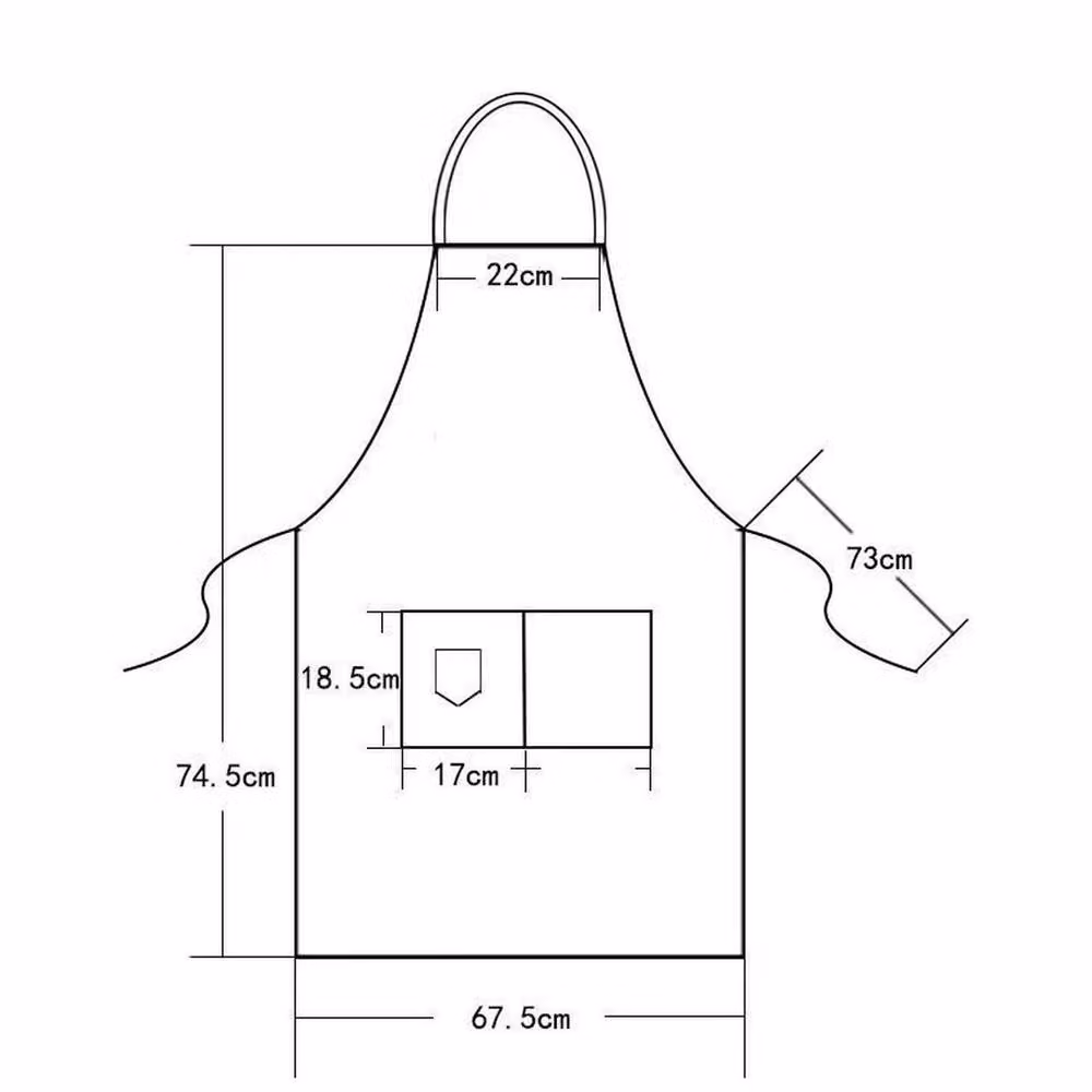 NESTLUNE Black Denim Canvas BBQ Cooking Apron with Pockets, W: 100 cm, H: 60 cm – 3