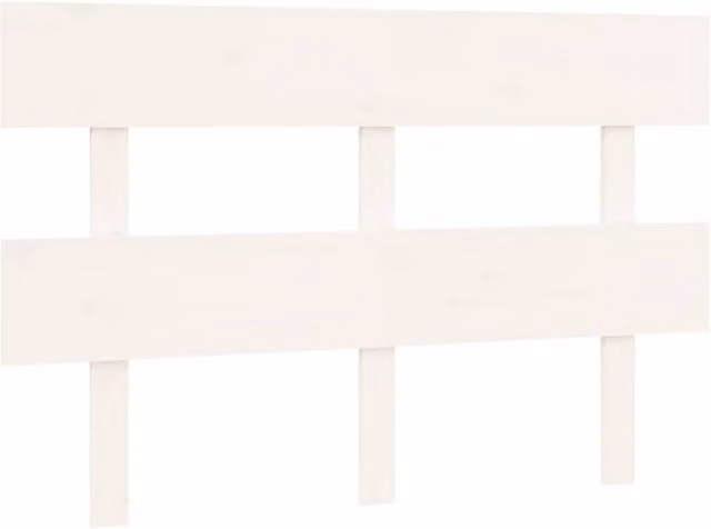 Berkfield Home White Rustic Solid Pine Wood Bed Headboard W/D/H: 124 x 3 x 81 cm