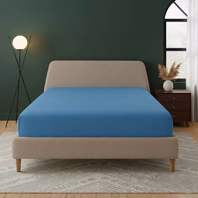 Snug City Blue Flannelette Extra Deep Fitted Sheet, Soft Brushed Cotton, Size: Small Double, W/D/H: 120 x 200 x 40 cm – 1