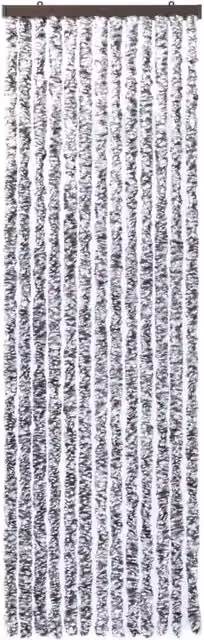 Berkfield Home Brown and Beige Striped Chenille Insect Curtain, W: 56 cm, H: 185 cm – 1