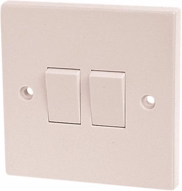 Dencon White Plastic Screw Minimalist UK Light Switch