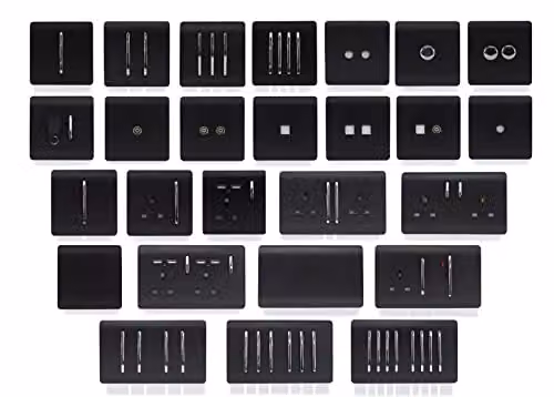 Trendi 1 Gang 2 Way Modern Glossy Matt Black Tactile Light Switch – 5