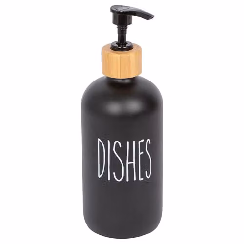 Harbour Housewares Black Glass Soap Dispenser 276ml – 1