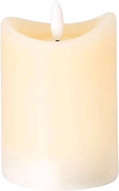 KDMD Luxe Collection Natural Glow Cream Melted LED Pillar Candle in Beige, H x W x D: 10.16 x 6.985 x 6.985 cm – 1