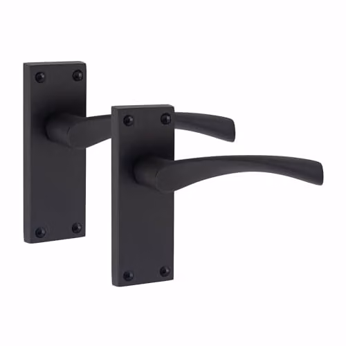 Golden Grace Astrid Victorian Scroll Door Latch Handles, Matt Black, 6 Pairs – 2