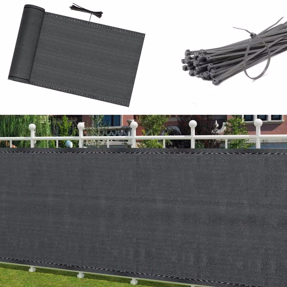 NESTLUNE Black Semi-Transparent Fence Screen Roll Privacy Matting, W: 100 cm, L: 2 m – 1