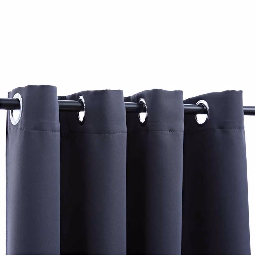 Berkfield Home Elegant Blackout Curtain with Metal Rings, Anthracite, W: 290 cm, H: 245 cm – 4