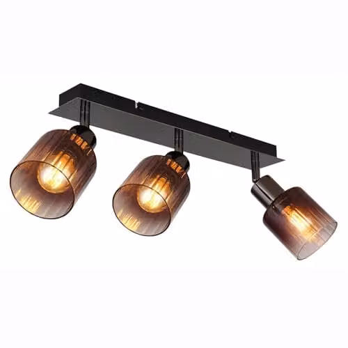 Globo Lighting Modern 3-Lamp Copper and Black Ceiling Spotlight for Living Rooms