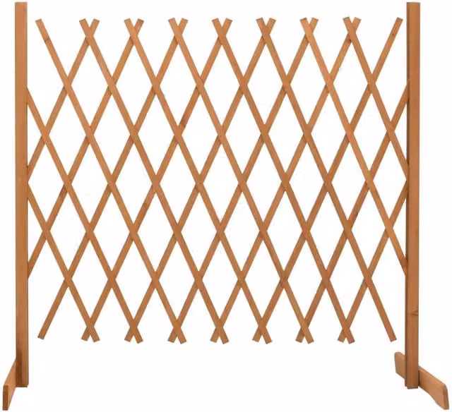 Berkfield Home Orange Solid Wood Garden Trellis Fence, W/H: 100 x 180 cm