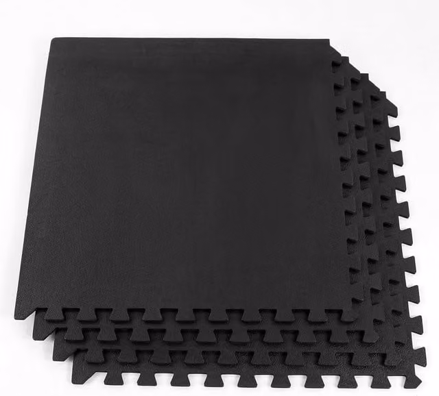 Actiasmat Industrial Garage Gym Floor Tiles, Dark Grey EVA Foam Interlocking Mats