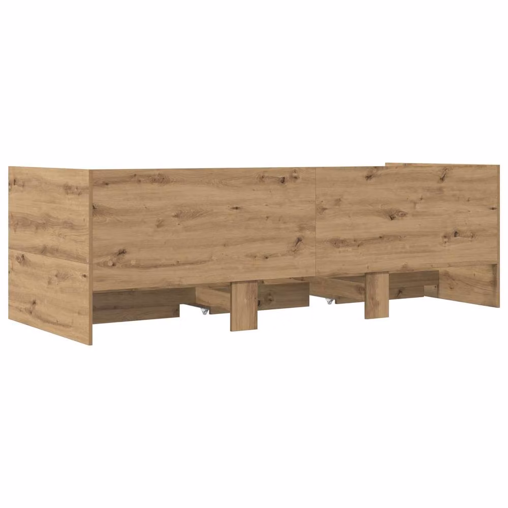 Berkfield Home Artisan Oak Bed Frame with Storage Drawers in Brown, W: 80 cm, L: 200 cm – 2