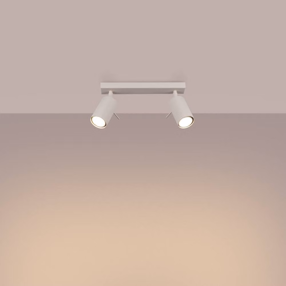 Sollux Lighting Modern Beige Ring Ceiling Lamp with 2 Lights, W/D/H: 30 x 30 x 6 cm – 2