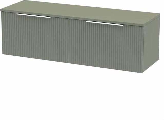 Balterley Tixall 2 Drawer Vanity Unit with Worktop, Satin Green, W: 120 cm