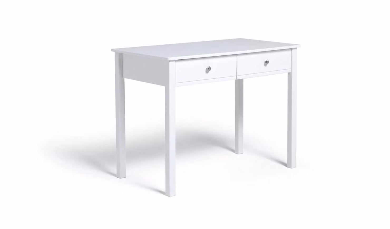 Brooklyn 2 Drawer White Compact Study Table with Wood Drawers