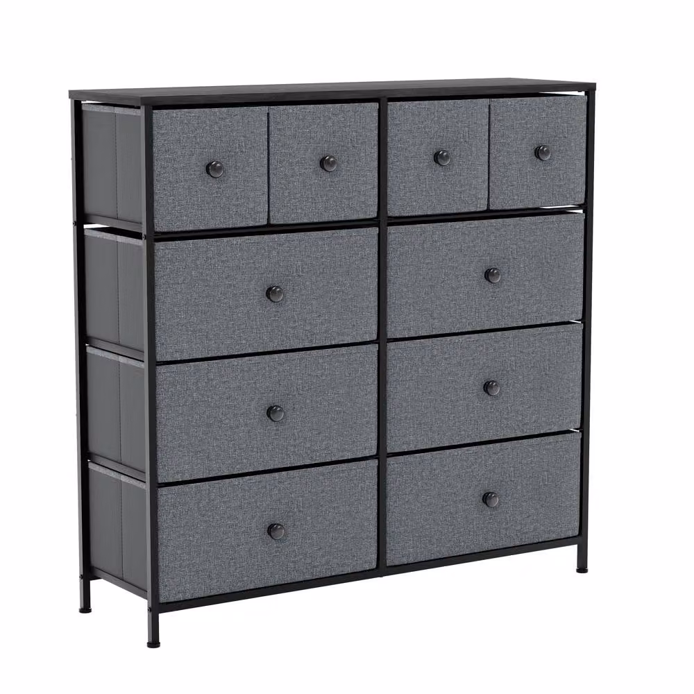HD Designs Chorley 10 Drawer Fabric Chest of Drawers in Grey – 3