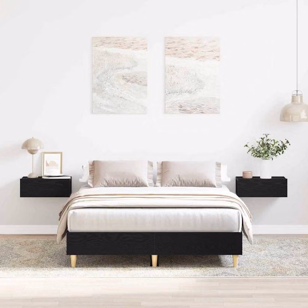 Berkfield Home Modern Bed Frame in Black Oak, W/D/H: 120 x 200 cm – 2