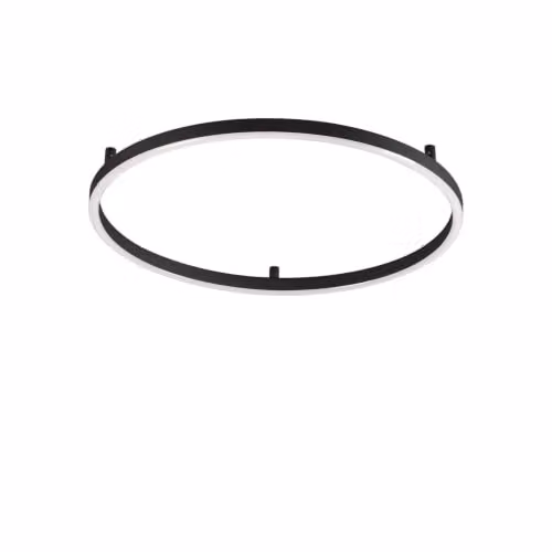 Netlighting Oracle Slim Round Integrated LED Semi Flush Ceiling Light, Black, 70cm, 2700K Warm White