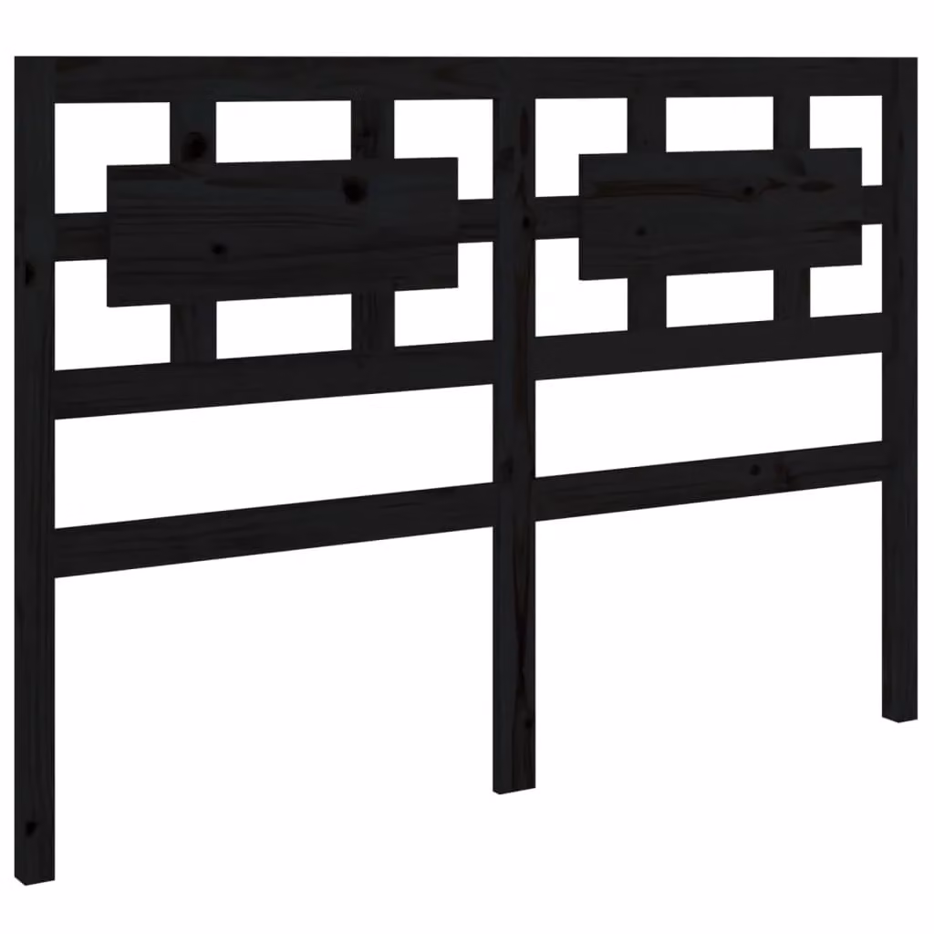 Berkfield Home Rustic Black Solid Pine Wood Bed Headboard W/D/H: 125.5 x 4 x 100 cm – 2