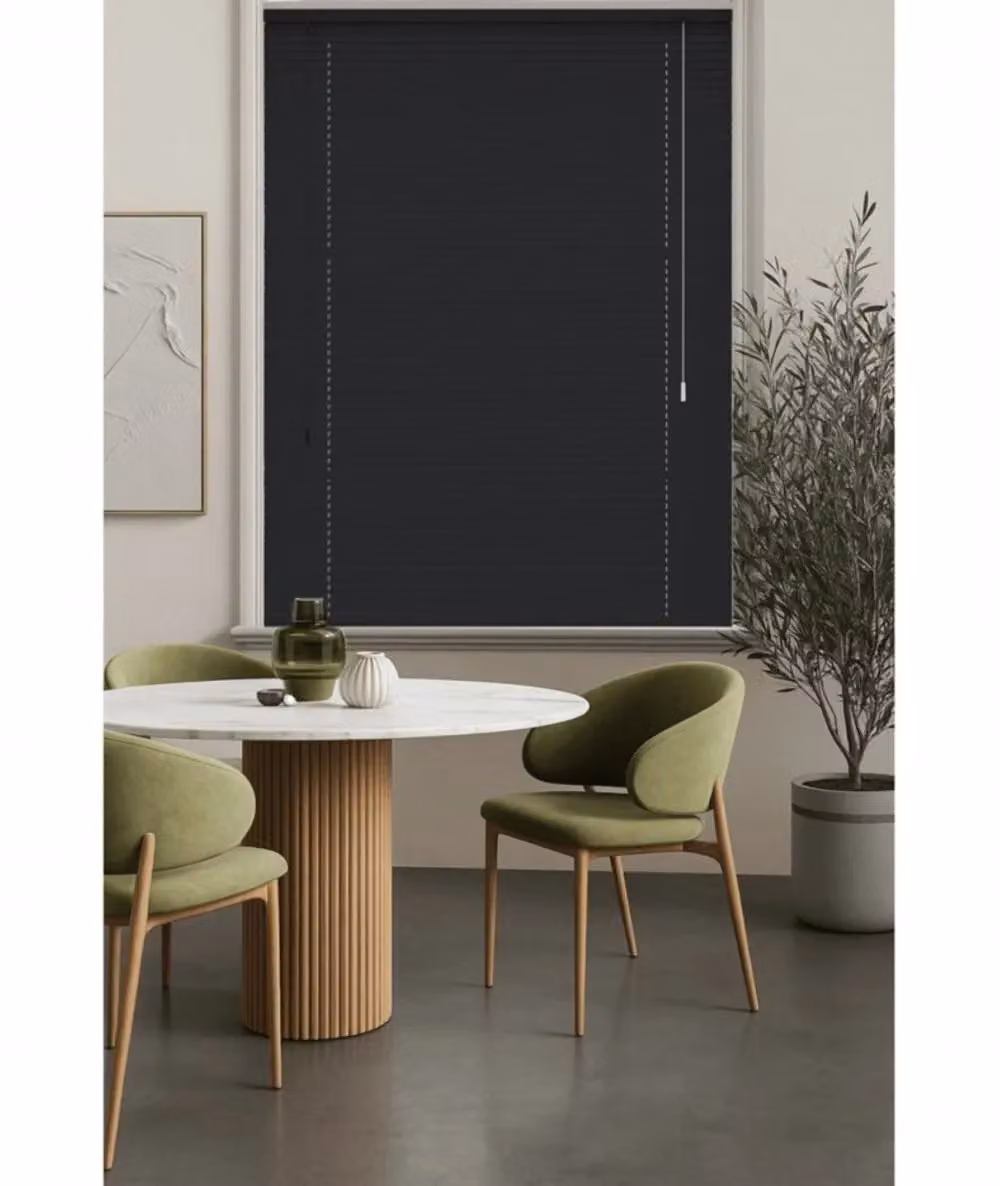 New Edge Blinds Black PVC Venetian Blind with 25mm Slats, W: 60 cm, H: 152 cm – 5