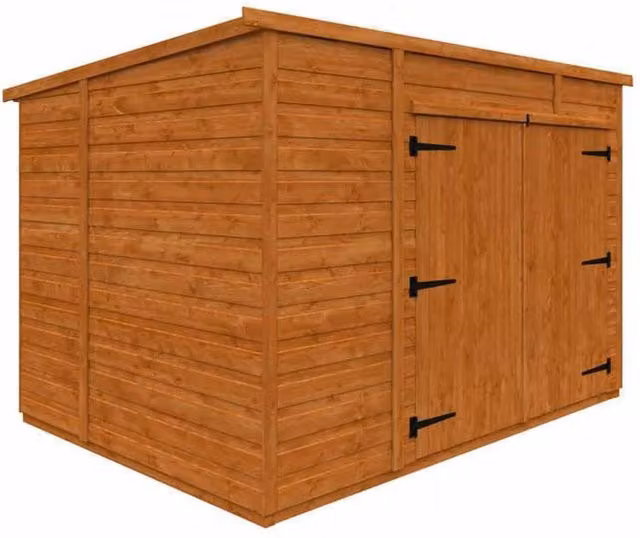 Buttercup Farm 8x6 Flex Pent Bike Store in Burnt Orange, W: 175 cm, D: 243.8 cm, H: 179.1 cm