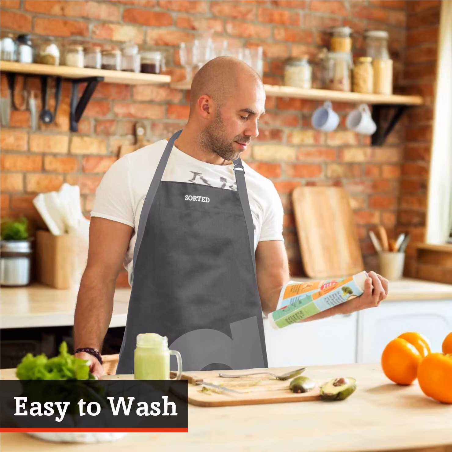 Orsina Versatile Black and Grey Logo Sorted Apron – 5
