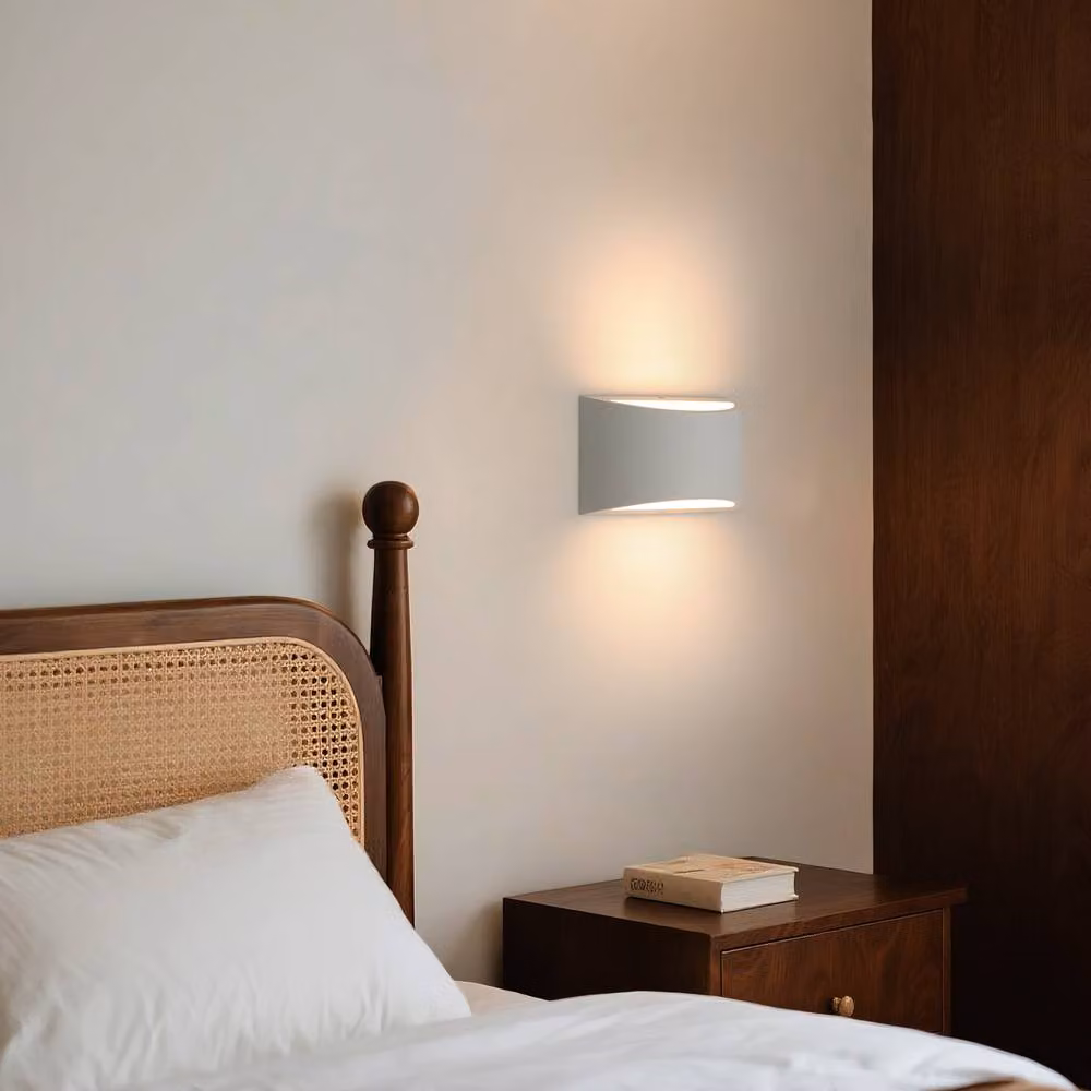 Pheashine 2 Pack White Plaster Up and Down Wall Sconce with G9 Warm White Light, W/D/H: 20 x 13 x 9 cm – 2