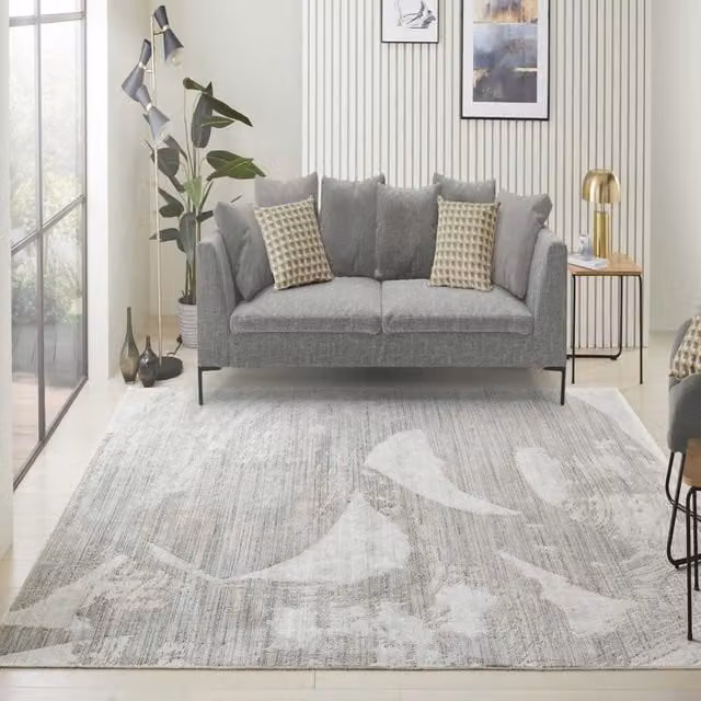 The Rug Shop UK Grey Modern Abstract Machine Woven Area Rug W: 170 cm, L: 240 cm