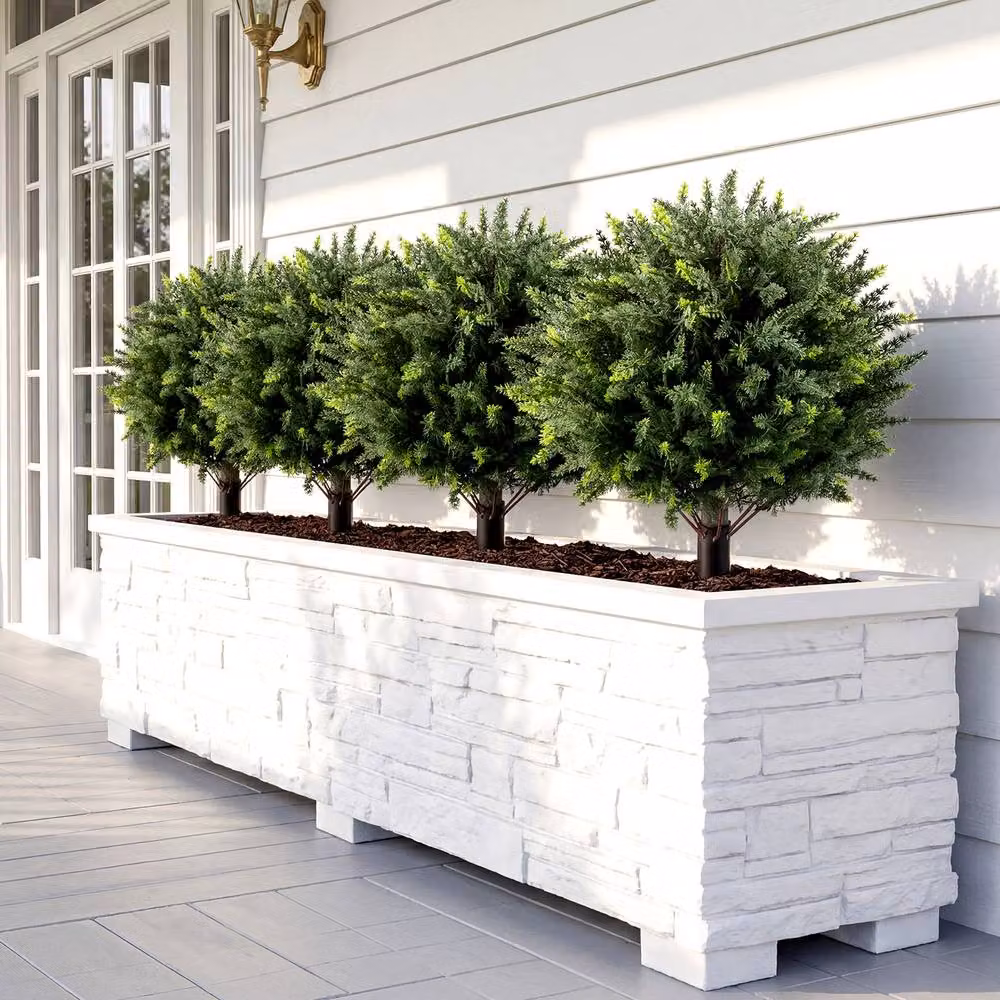 Costway Set of 2 Green Artificial Cypress Topiary Trees, 70 cm Height – 4