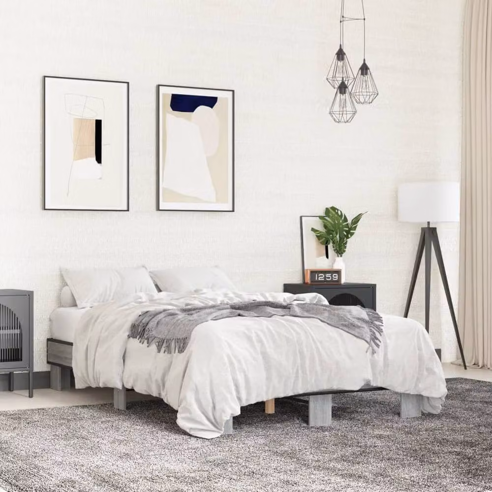 Berkfield Home Durable Small Double Bed Frame with Drawers, Grey, W/D/H: 120 x 200 cm – 2