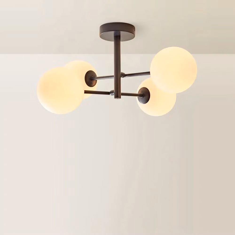 ValueLights Darla 4 Way Frosted Globe Bathroom Ceiling Light with Bulbs, Blue – 2