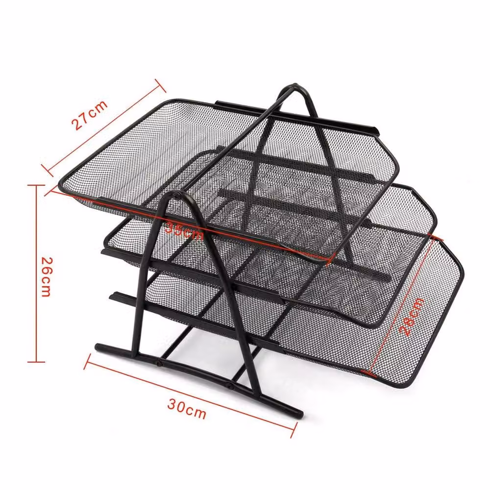 FORGEVIO Metal Office Filing Tray Holder for A4 Documents, Black – 2