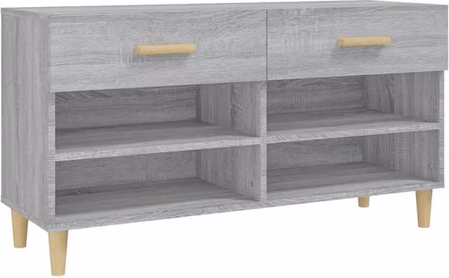 Berkfield Home Grey Sonoma Shoe Cabinet W/D/H: 102 x 35 x 55 cm
