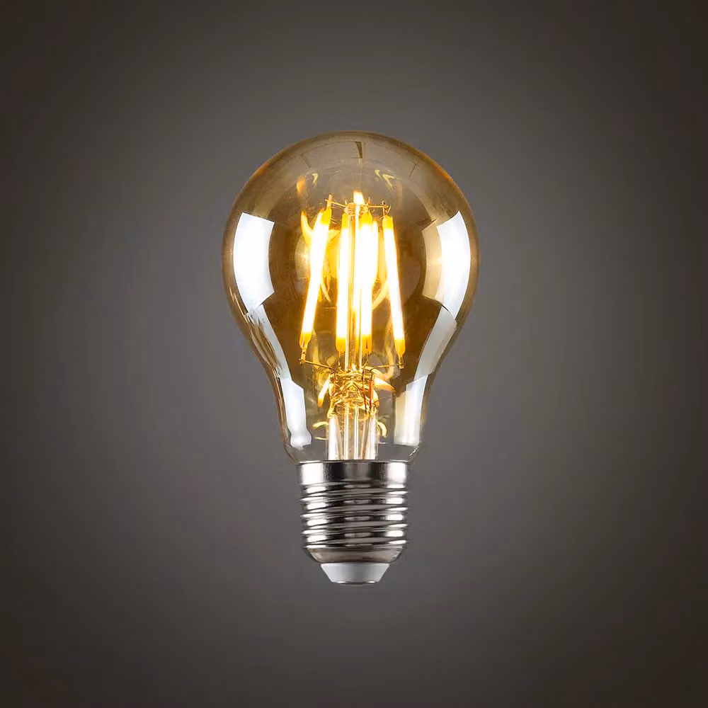 ValueLights Pack of 5 E27 Amber Filament LED Bulbs, 4W Warm White, Orange – 3