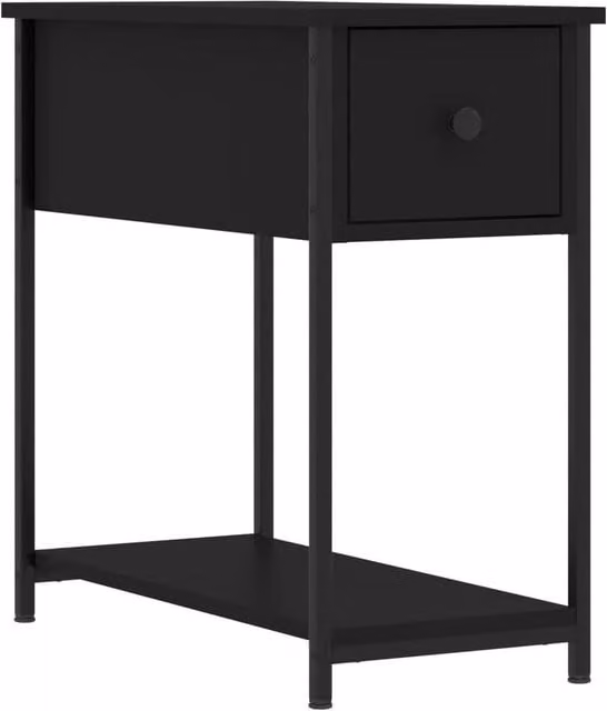 Berkfield Home Black Modern Bedside Cabinet W/D/H: 30 x 60 x 60 cm