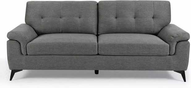 TGC Doran Grey Fabric 3 Seater Sofa with Solid Wood Frame