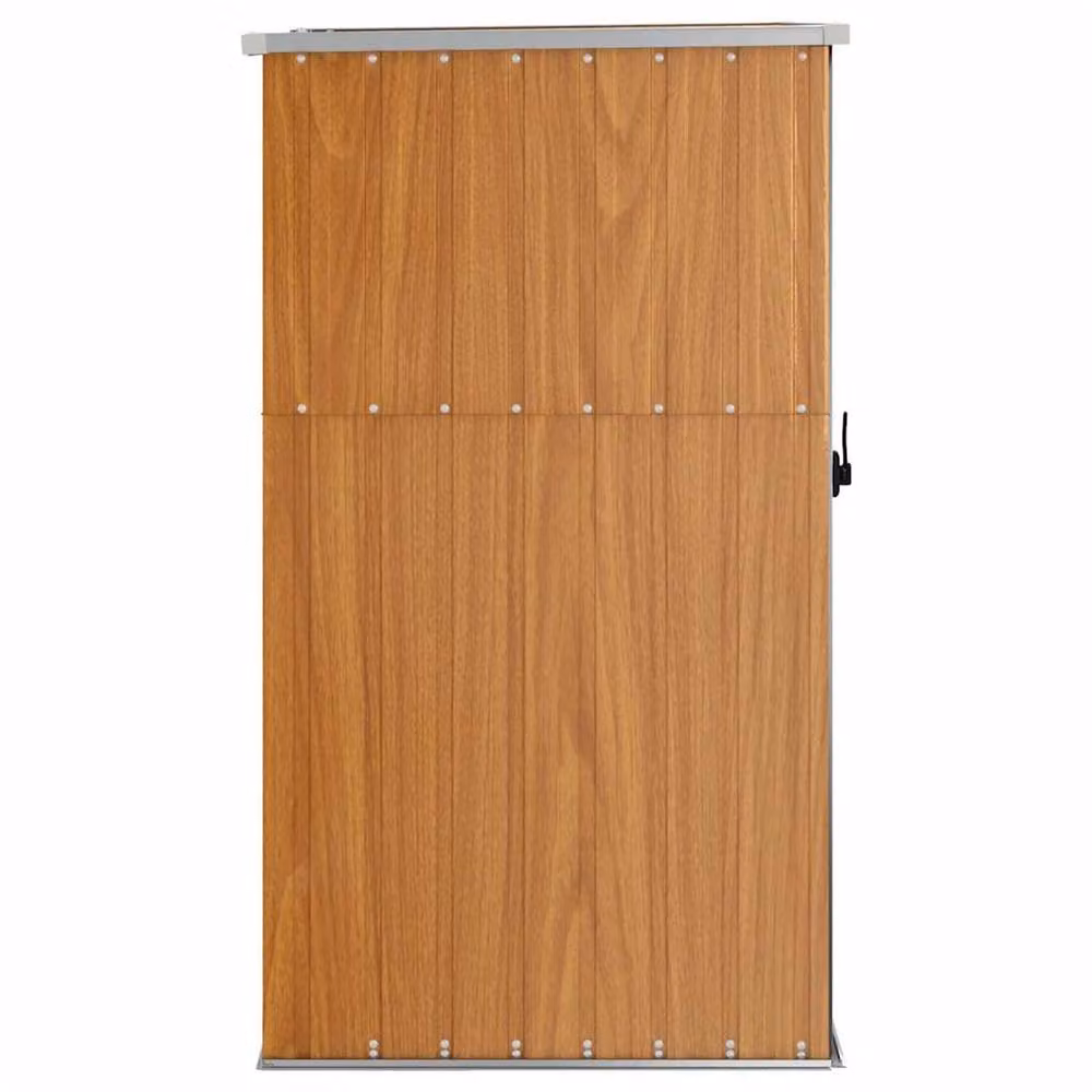Berkfield Home Brown Tall Garden Tool Shed in Galvanised Steel, W/D/H: 88 x 89 x 161 cm – 2