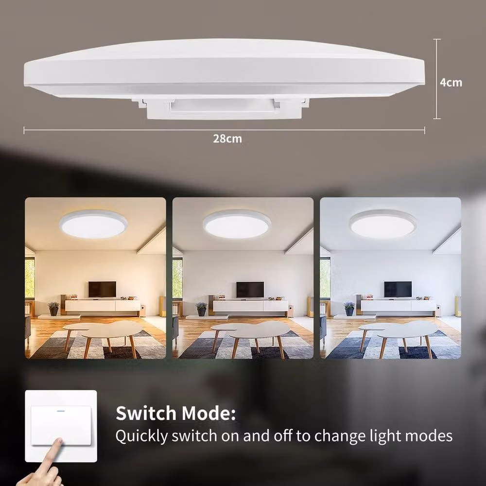 Kelvenix Round LED Ceiling Downlight in White with Remote Control and Dimming Function – 2