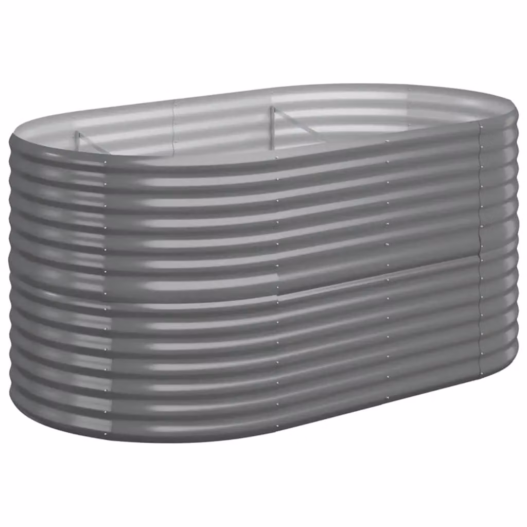 Berkfield Home Garden Raised Bed in Grey Powder-coated Steel, W/D/H: 152 x 80 x 68 cm – 2