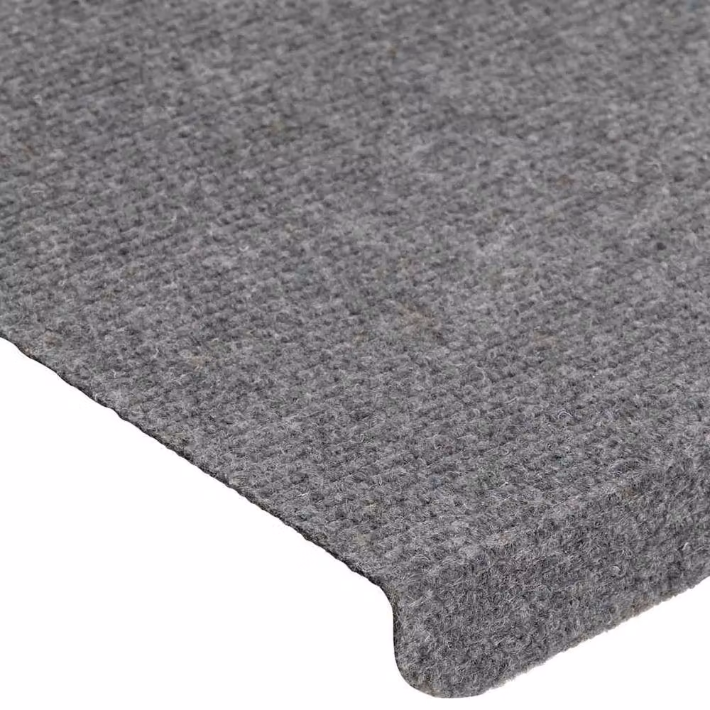 Berkfield Home Self-adhesive Stair Mats, 15 Pieces, Grey, W: 65 cm, D: 24.5 cm, H: 3.5 cm – 4