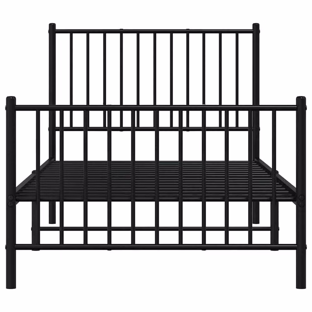 Berkfield Home Metal Bed Frame with Headboard and Footboard, Black, W/D/H: 90 x 190 x 95 cm – 3